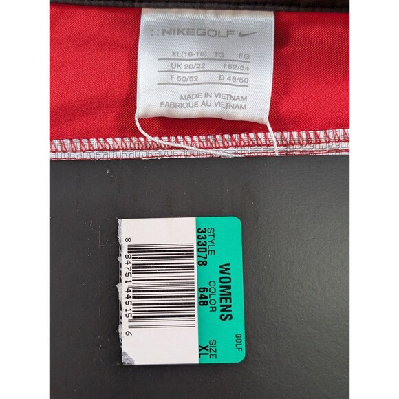 Nike Golf Windbreaker Pullover Women's XL Red Black Colorblock 1/2 Zip Pockets - Picture 12 of 15